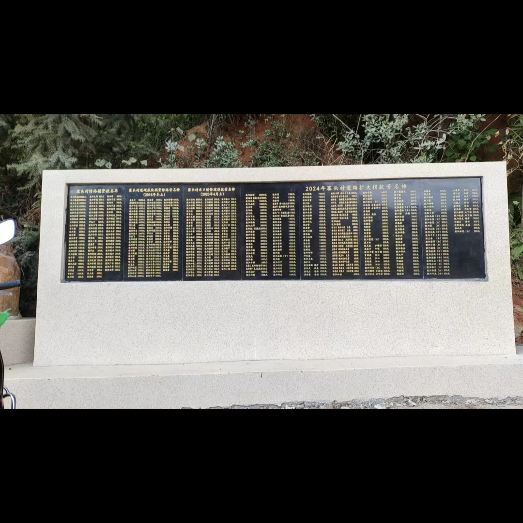 聚力乡村道路振兴 铭记乡贤捐资助村——寨头村 2024 年道路扩大工程捐资芳名碑记案例